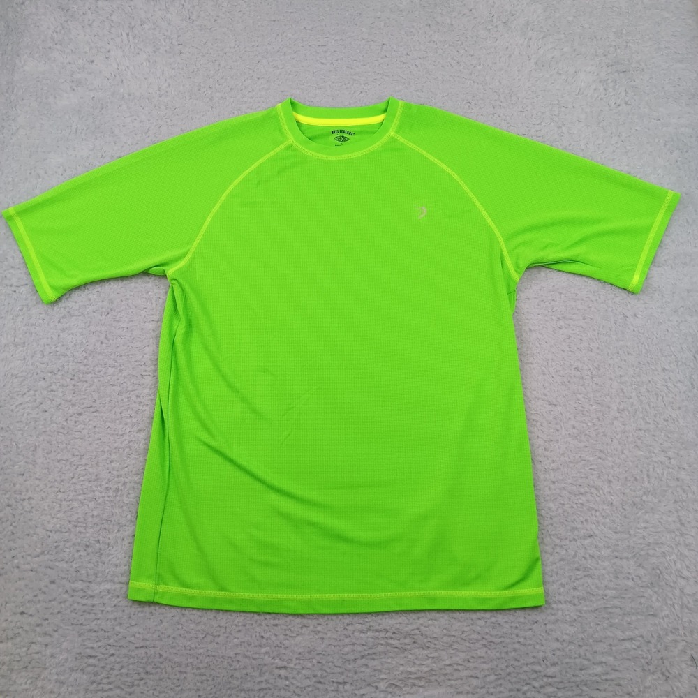 Reel Legends Performance Shirt Mens Large Neon Green Short Sleeve Active Tee